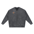 Vintage Washed Fleece Baseball Jacket